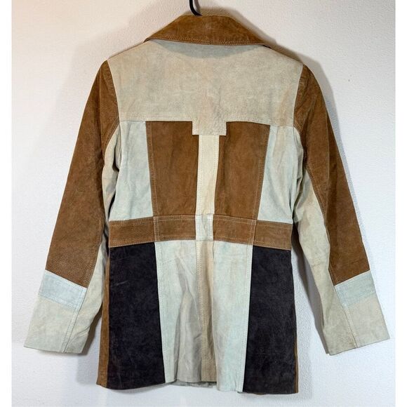 Vintage Me Jane Y2K 90's 100% Leather Patchwork Jacket Women's Small - Picture 3 of 9